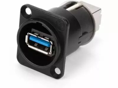 Neutrik - changeur de genre usb 3.0 r�versible (type usb a et usb b) - bo�tier nickel� type d (NAUSB3B)