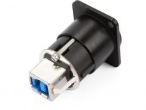 Neutrik - changeur de genre usb 3.0 réversible (type usb a et usb b) - boîtier nickelé type d (NAUSB3B)