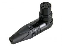 Neutrik - connecteur xlr, 3 points femelle, coudé, nickelé, contacts argentés - noir (NC3FRX-BAG)