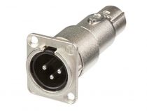 Neutrik - embase xlr mâle vers xlr femelle - traversée de panneau (NA3MDF)