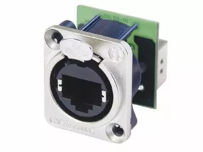 Neutrik - ethercon - ch�ssis m�tallique avec rj45 standard mont� � l\'arri�re (NE-8-FD-P)