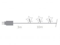 Novastarlight LED - 10 m - 40 étoiles blanc chaud - fil transparent (NV-ST-LED-10-24V-UW)