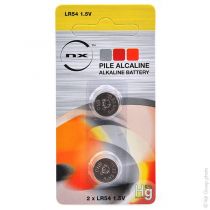 NX - Pile bouton alcaline blister LR1130/LR54/AG10 NX - 0% Hg 1.5V 75mAh