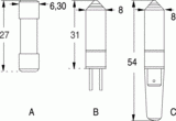 Obus faston 8x53 230v fluo (119555)