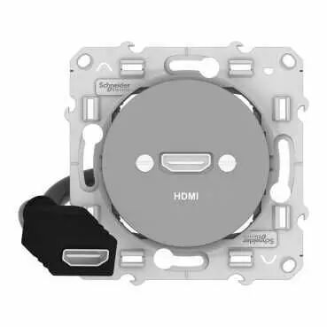 Odace - prise HDMI type A - Alu (S530462)