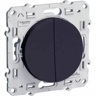 Odace, double poussoir Anthracite, � vis, connexion rapide (S540216)