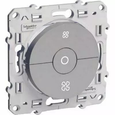 Odace, interrupteur vmc alu, avec position arr�t, � vis