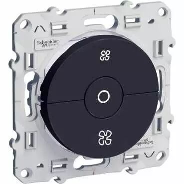 Odace, interrupteur VMC Anthracite, avec position arr�t, � vis (S540243)