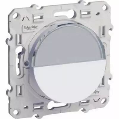 Odace, poussoir avec porte-�tiquette blanc, � vis