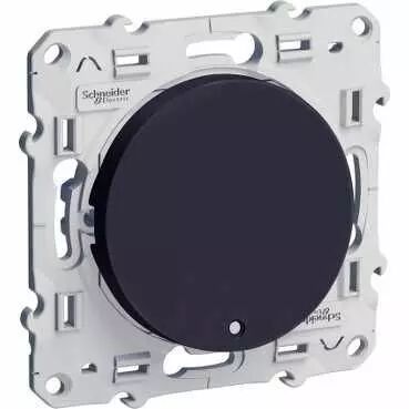 Odace, poussoir lumineux Anthracite, 10 A, � vis, LED bleu 0,15 mA localisation (S540276)