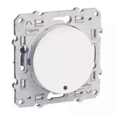 Odace, poussoir lumineux blanc, 10 a, � griffes, led bleu 0,15 ma localisation