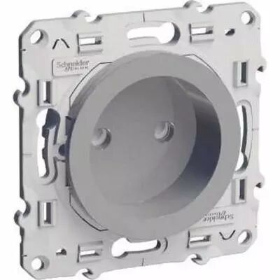 Odace, prise de courant 2p alu, � vis, connexion rapide