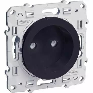 Odace, prise de courant 2P Anthracite, � vis, connexion rapide (S540033)