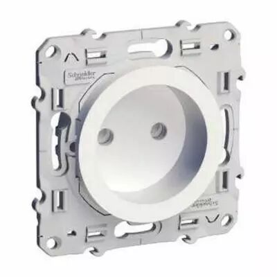 Odace, prise de courant 2p blanc, � vis, connexion rapide