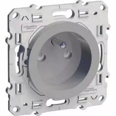 Odace, prise de courant 2p+t alu, � vis, connexion � vis
