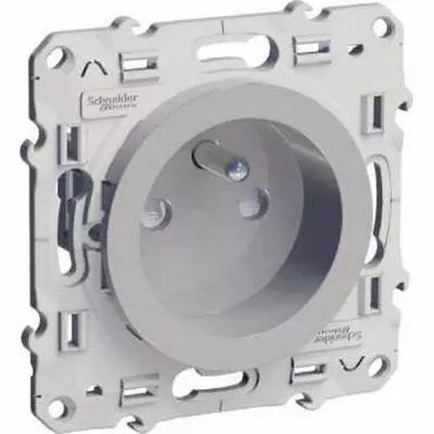Odace, prise de courant 2p+t alu, � vis, connexion rapide, sp�ciale r�novation