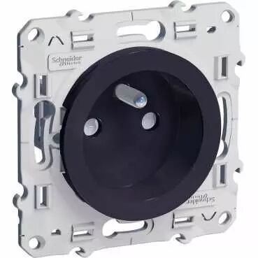 Odace, prise de courant 2P+T Anth., � vis, connexion rapide, sp�ciale r�novation (S540049)