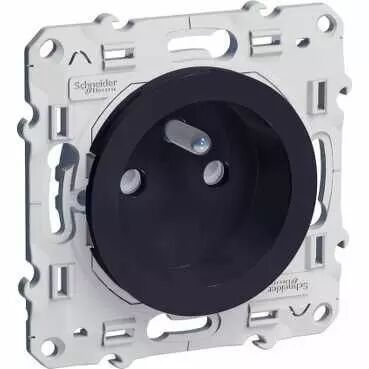 Odace, prise de courant 2P+T Anthracite, � vis, connexion � vis (S540039)