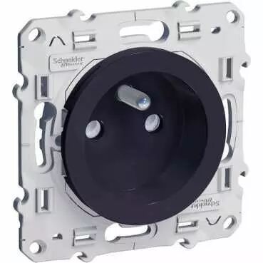 Odace, prise de courant 2P+T Anthracite, � vis, connexion rapide (s540059)