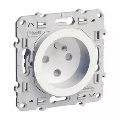 Odace, prise de courant 2p+t blanc, � d�trompage, � vis, connexion � vis