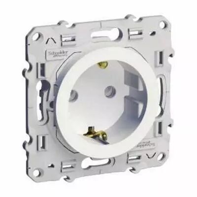 Odace, prise de courant 2p+t blanc, standard allemand, � vis, connexion � vis
