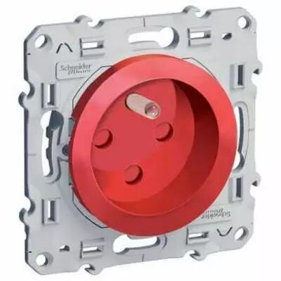 Odace, prise de courant 2P+T Rouge, � d�trompage, connexion rapide