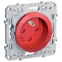 Odace, prise de courant 2P+T Rouge,  dtrompage, connexion rapide
