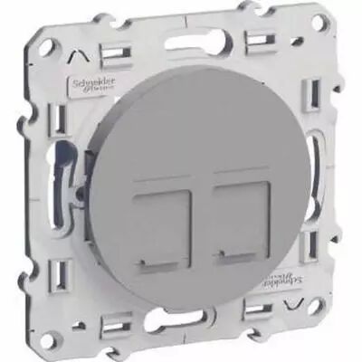 Odace, prise double rj45 alu, grade 3 (multim�dia) cat. 6 stp, � vis