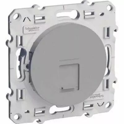 Odace, prise rj45 alu, grade 1 (t�l�phone + informatique) cat. 6 utp, � vis
