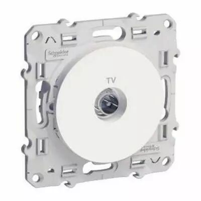 Odace, prise tv blanc, � vis