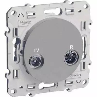 Odace, prise tv/fm alu, individuelle, � vis