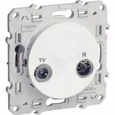Odace, prise tv/fm blanc, individuelle, � griffes