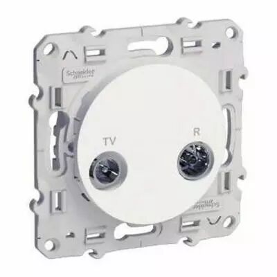 Odace, prise tv/fm blanc, individuelle, � vis