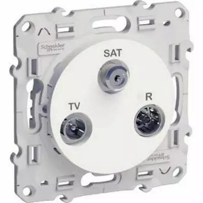 Odace, prise tv/fm/sat blanc, 1 entr�e, � vis