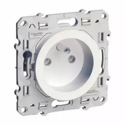 Odace prise de courant 2p+t blanc, � griffes, 2 connexions rapides par p�le