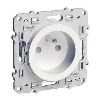 Odace prise de courant 2p+t blanc,  griffes, 4 connexions rapides par ple