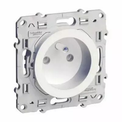 Odace prise de courant 2p+t blanc, � vis, 2 connexions rapides par p�le