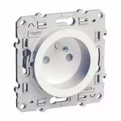 Odace prise de courant 2p+t blanc, � vis, 4 connexions rapides par p�le
