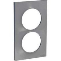 Odace styl, plaque alu 2 postes verticaux entraxe 57 mm