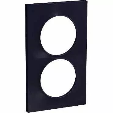 Odace Styl, plaque Anthracite 2 postes verticaux entraxe 57mm (S540714)