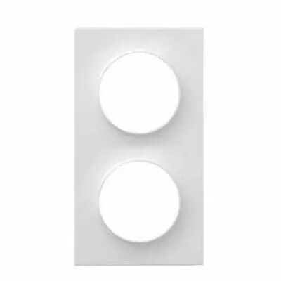 Odace styl, plaque blanc 2 postes horizontaux ou verticaux entraxe 71 mm