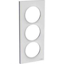 Odace styl, plaque gris pierre 3 postes verticaux entraxe 57 mm