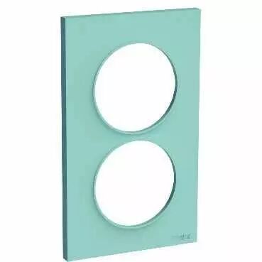 Odace Styl plaque Bleu Cian 2 postes horizontaux ou verticaux entraxe 57mm (S520714C)