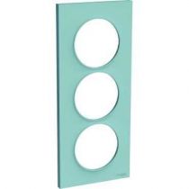 Odace Styl plaque Bleu Cian 3 postes horizontaux ou verticaux entraxe 57mm (S520716C)