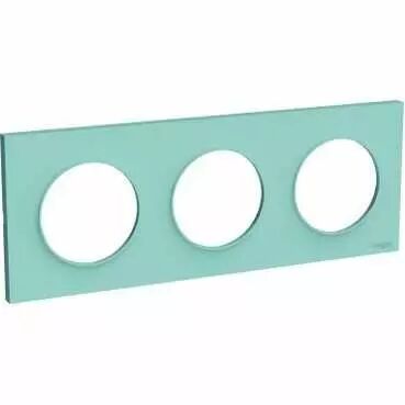 Odace Styl plaque Bleu Cian 3 postes horizontaux ou verticaux entraxe 71mm (S520706C)