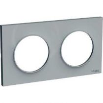 Odace Styl plaque Gris 2 postes horizontaux ou verticaux entraxe 71mm (S520704A1)