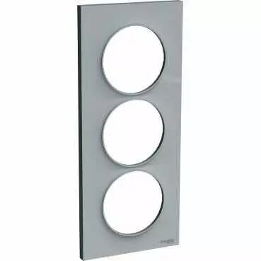 Odace Styl plaque Gris 3 postes horizontaux ou verticaux entraxe 57mm (S520716A1)