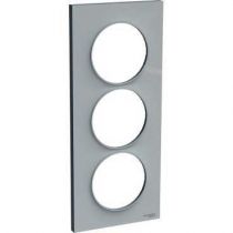 Odace Styl plaque Gris 3 postes horizontaux ou verticaux entraxe 57mm (S520716A1)