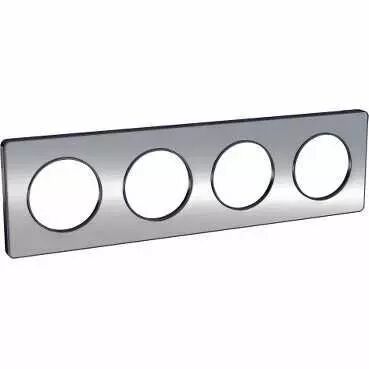 Odace Touch, plaque Alminium bross� liser� Anth. 4 post. horiz./vert. 71mm (S540808J)