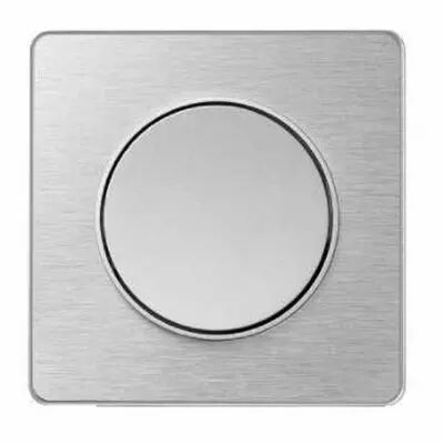 Odace touch, plaque aluminium bross� avec liser� alu 1 poste